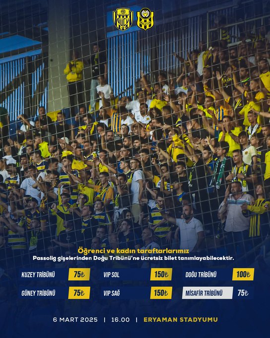 MKE Ankaragücü - Yeni Malatyaspor Maçı Biletleri Satışta