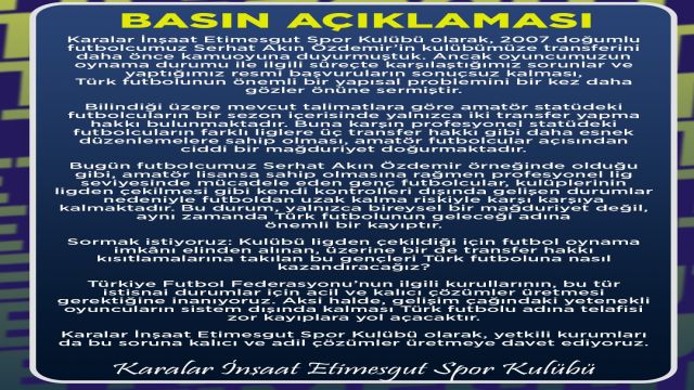 Amatör Futbolda Transfer Sorunu ve Genç Futbolcuların Mağduriyeti